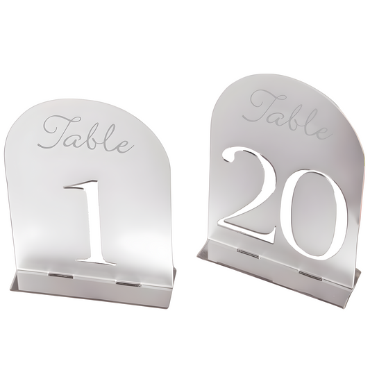 Frosted Arched Acrylic Table Numbers 1 - 20 Rental