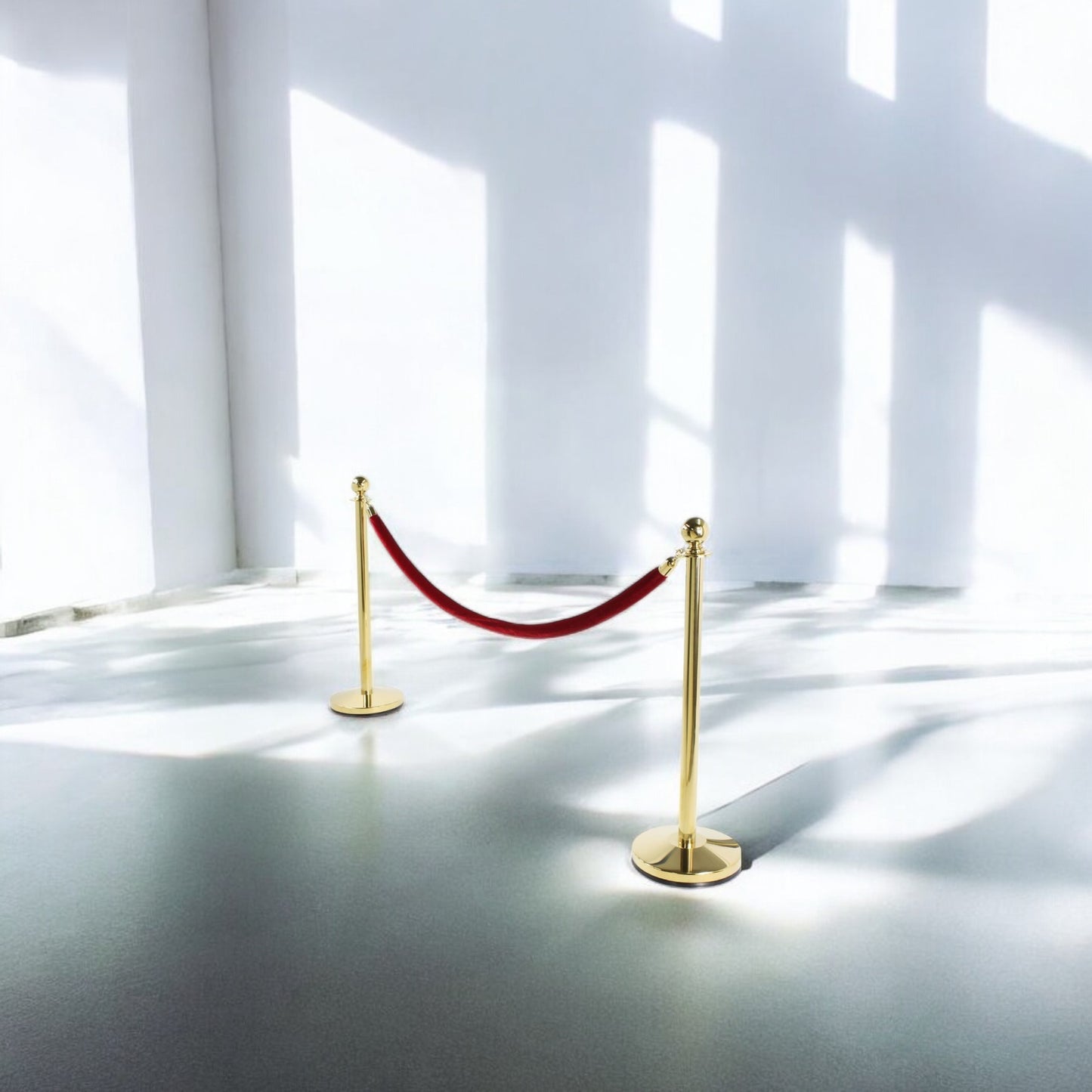 Brass Stanchions Rental - Burgundy Velvet Rope (2 Poles + 1 Rope) (Copy)
