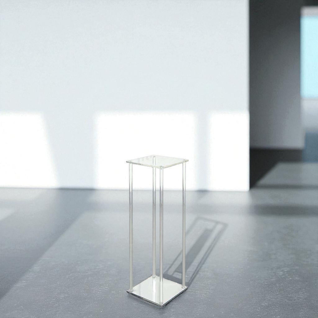 Square Mirror Base Acrylic Pedestal Stand - Rental