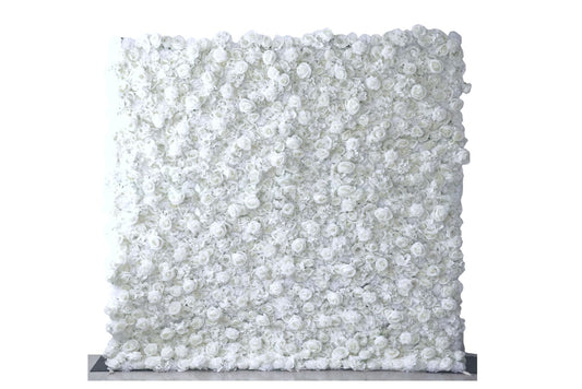 White flower wall for wedding, bridal or baby shower. Available for rent in queens new york