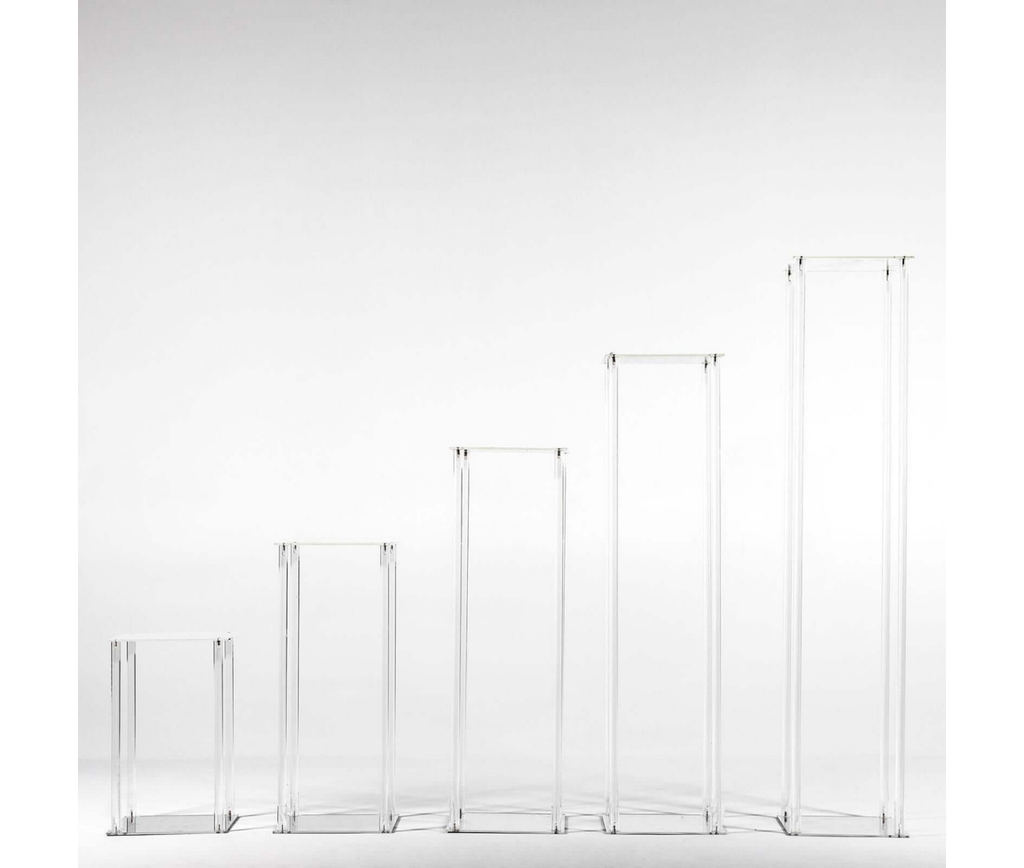 Wildly custom Acrylic Floor Vase Flower Clear with Square Mirror Base - Stylish Wedding Column Centerpiece