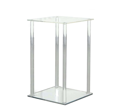 Wildly custom Acrylic Floor Vase Flower Clear with Square Mirror Base - Stylish Wedding Column Centerpiece